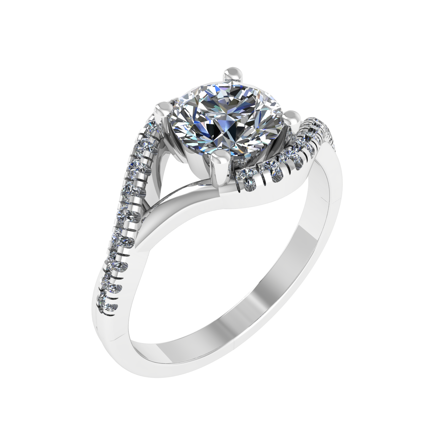 ACCENTED 6.50mm ROUND ENGAGEMENT RING